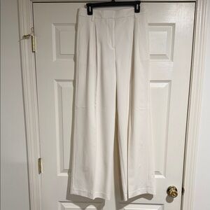 Ann Taylor Wide-Leg Cream Trousers